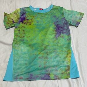 Spyder Kids Tie-Dye Performance Tee in Blue, Green & Purple